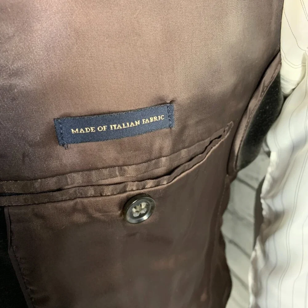 Banana Republic Velvet Blazer Sport Coat Mens 40S Black Tailored Fit Two Button - Picture 11 of 16